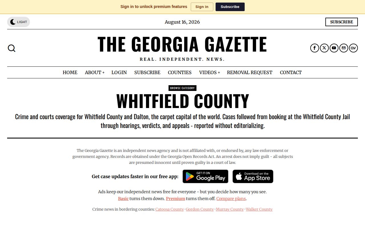 Georgia Gazette Whitfield County crime and mugshot coverage